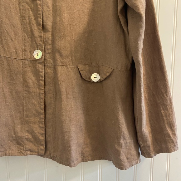 Flax Linen Jacket light brown size Medium - Picture 5 of 9